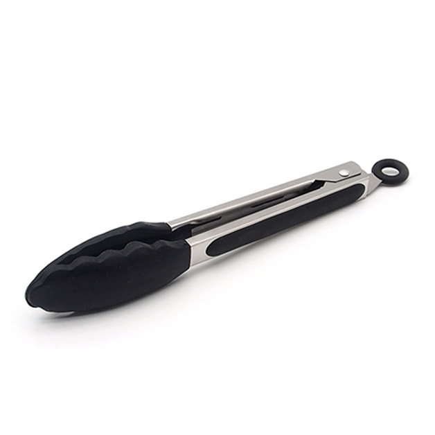 Amazon and 9 inches silicone head food stainless steel barbecue steak meat clip bread clip to red and black color